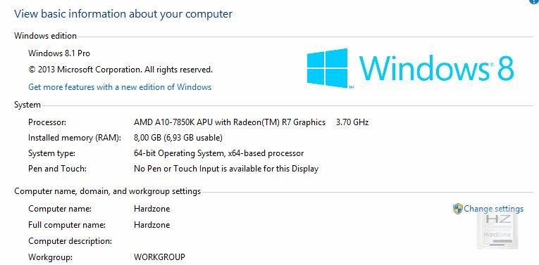 Información Windows 8