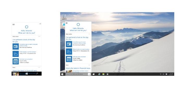 Windows 10 Cortana Menú