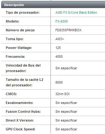 Specs Vishera