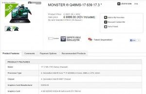 Intel Haswell Notebook monster q48ms-17 639 17,3 pulgadas