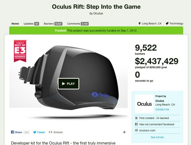 Oculus Rift Kickstarter