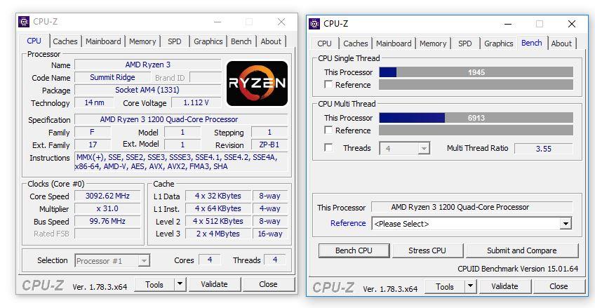 CPUz muestra información del procesador y su rendimiento