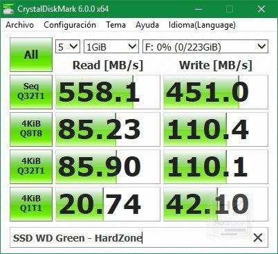 SSD Western Digital Green 240 GB - CrystalDiskMark 1