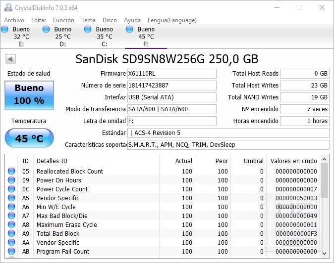 SanDisk Extreme Portable SSD - DiskInfo 1