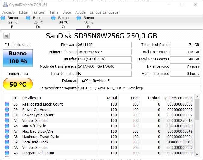 SanDisk Extreme Portable SSD - DiskInfo 2