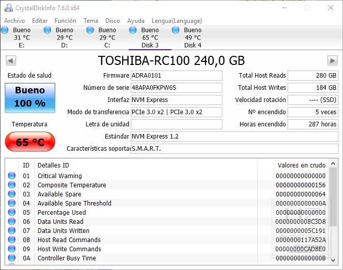 Toshiba OCZ RC100 - DiskInfo 2