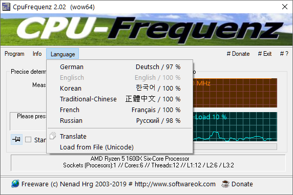 download the new version CpuFrequenz 4.21