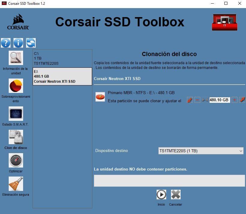 Corsair SSD Toolbox permite clonado de discos