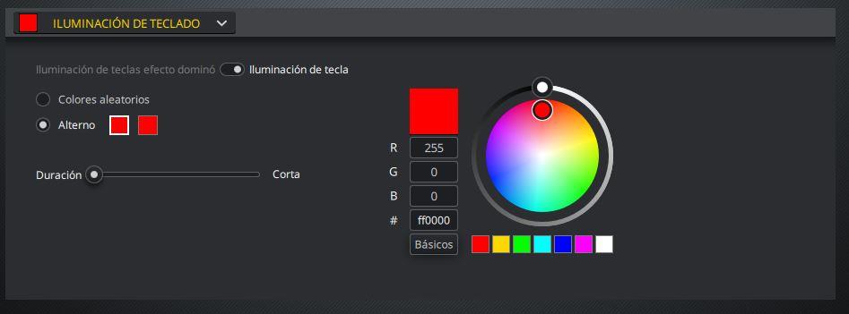 Colores teclado Corsair iCUE