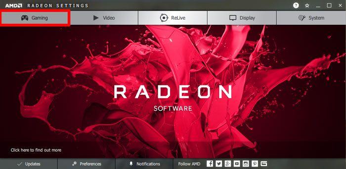 Radeon Gaming Settings