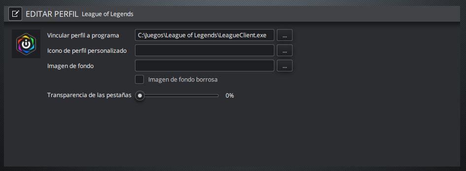 Perfil de iCUE para League of Legends