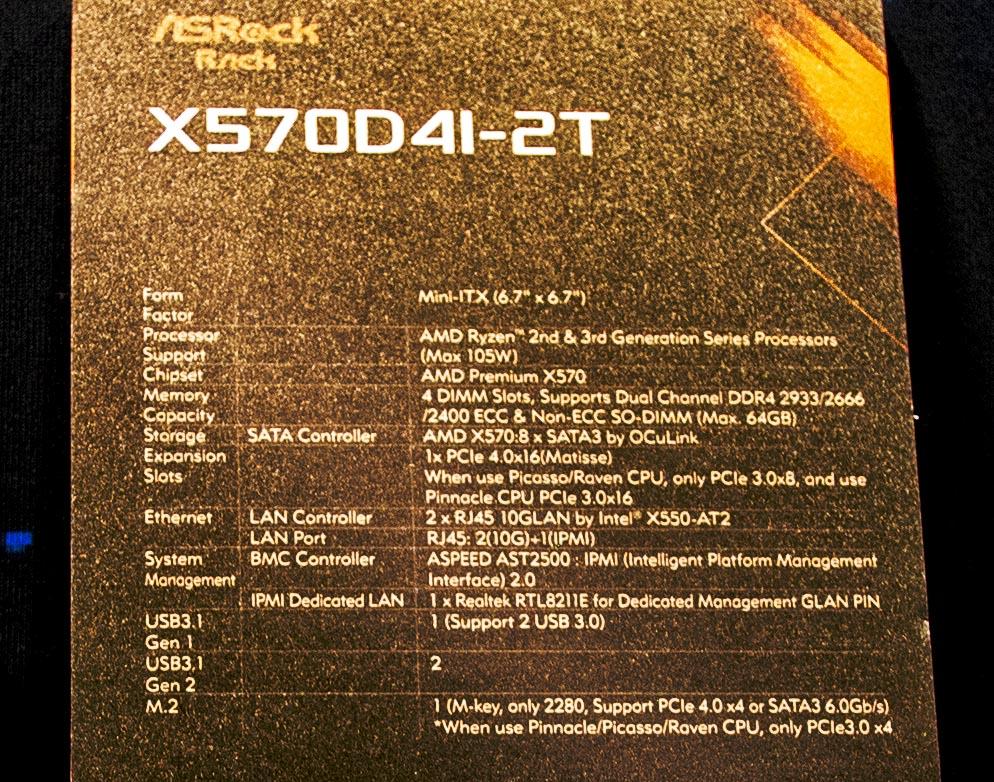 Especificaciones de la ASRock X570D4I-2T