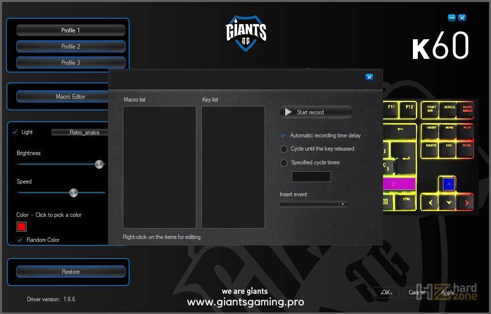 Giants Gear K60 - Review Software 3