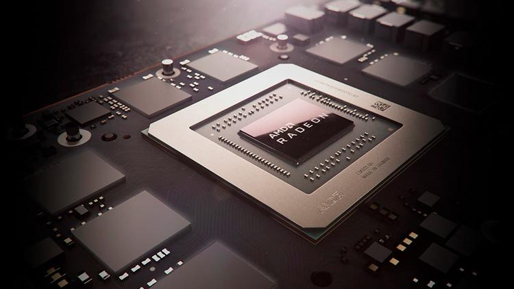 GPU AMD con marco metálico