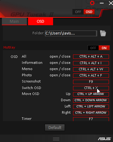 ASUS GPU Tweak II monitorización