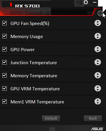 ASUS GPU Tweak II monitoreo