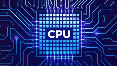 Diseño vectorial de placa de CPU dentro de un circuito