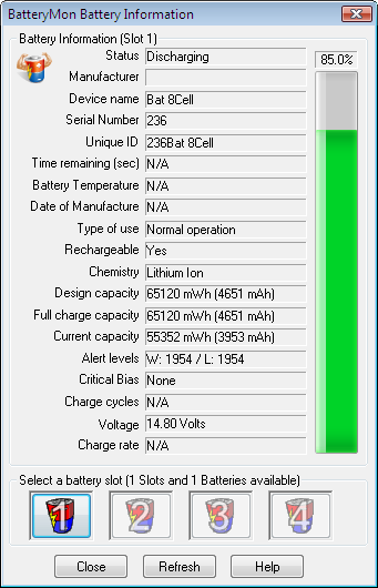 battery mon battery information