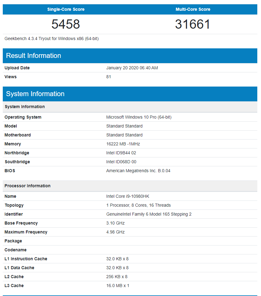 Intel Core i9-10980HK