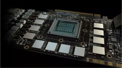 Primer plano del circuito impreso de una tarjeta gráfica donde se aprecia el núcleo de la GPU rodeado por módulos de memoria VRAM.