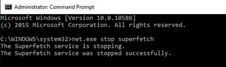 Desactivar superfetch en Windows 10