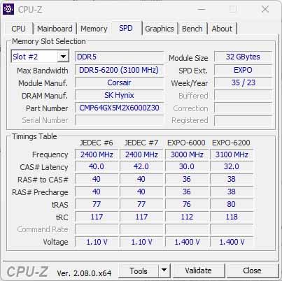 Perfil EXPO AMD CPU-Z