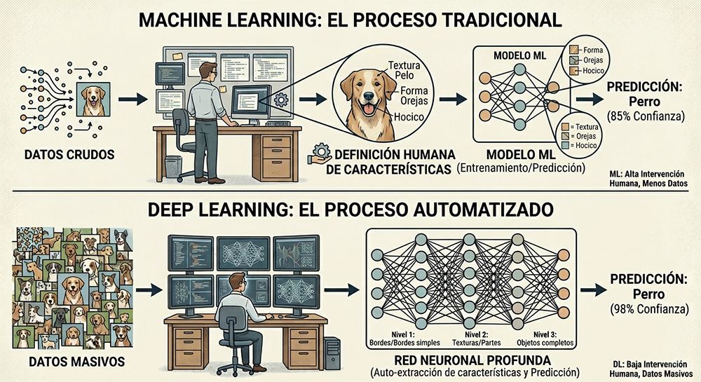 Diferencias entre IA, Machine Learning y Deep Learning
