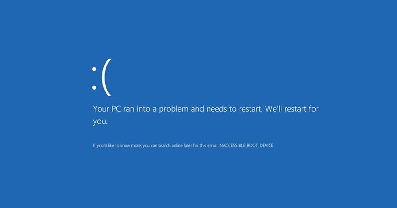 Error BSOD Inaccesible Boot Device