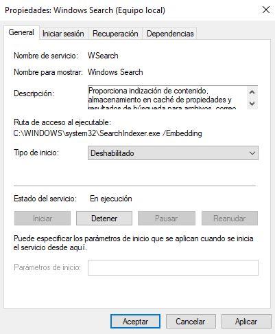 Desactivar Windows-Suche