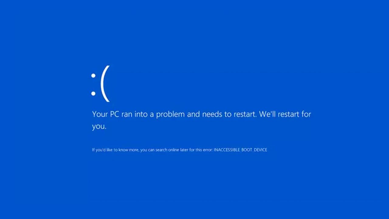 Error BSOD Inaccesible Boot Device