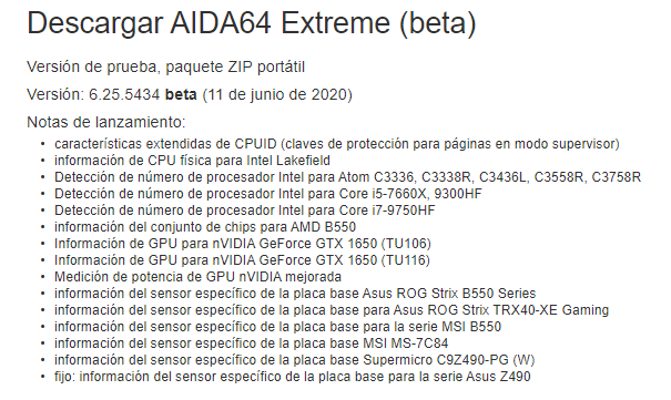 AIDA64 Extreme Beta 6.25.5434