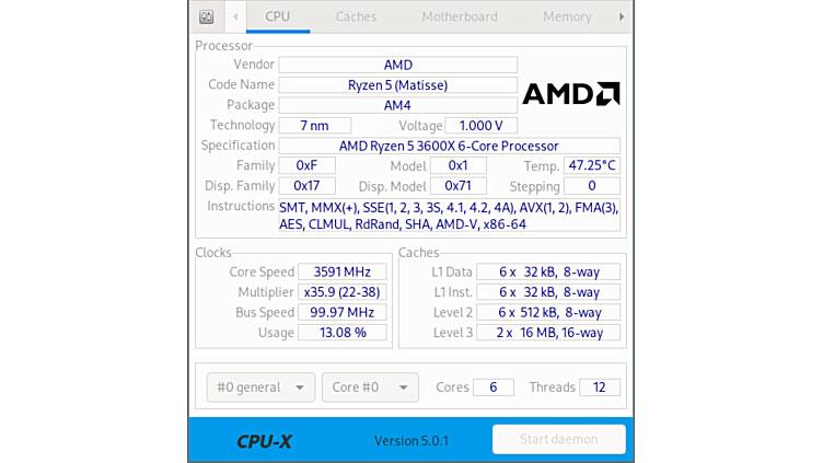 CPU X - Información hardware Linux