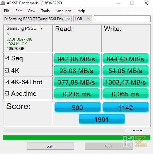 AS SSD Benchmark T7 Touch
