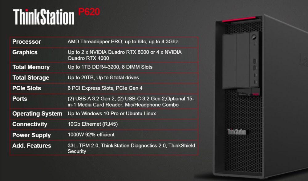Lenovo ThinkStation P620 specs