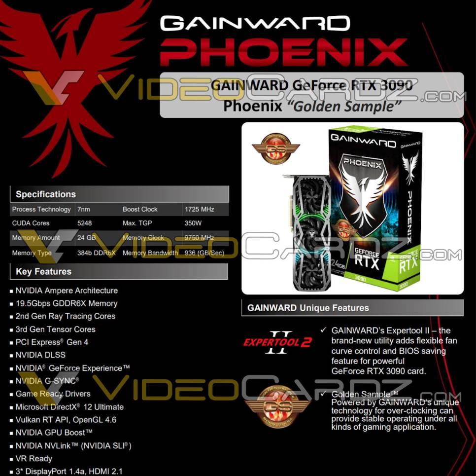 NVIDIA RTX Ampere especificaciones RTX 3090 Gainward