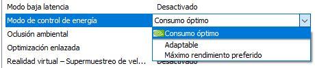 Consumo NVIDIA control Panel