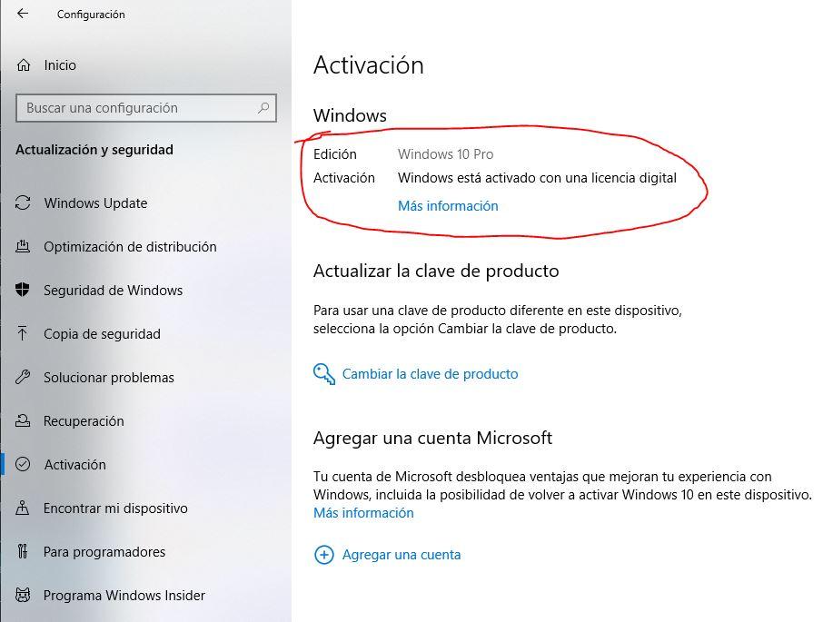 Activación Windows 10