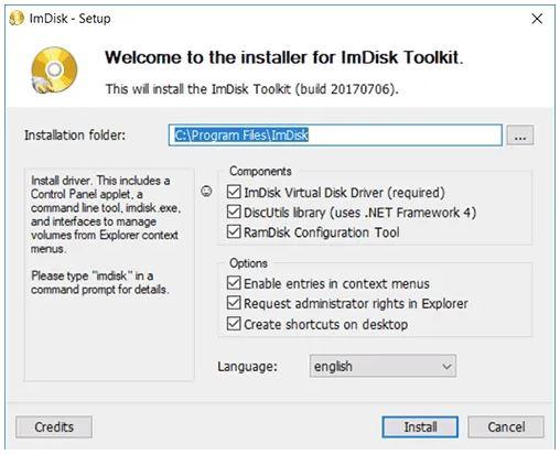 Installera ImDisk