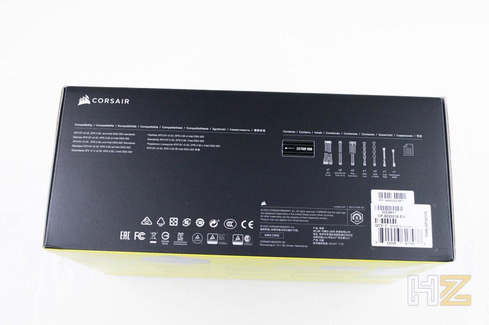 Corsair CX750F RGB embalaje