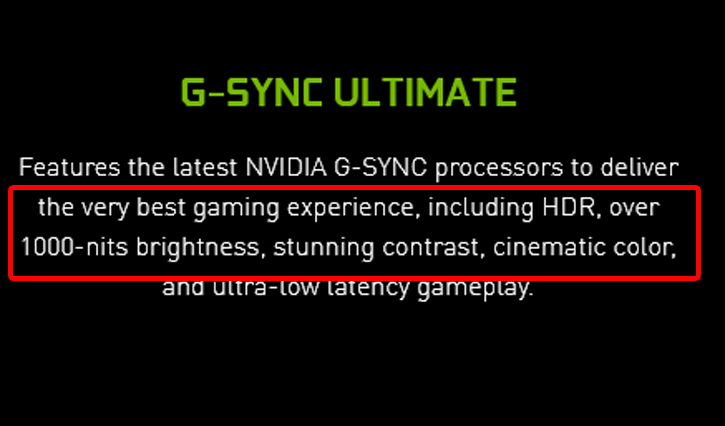 G-SYNC Ultimate nits