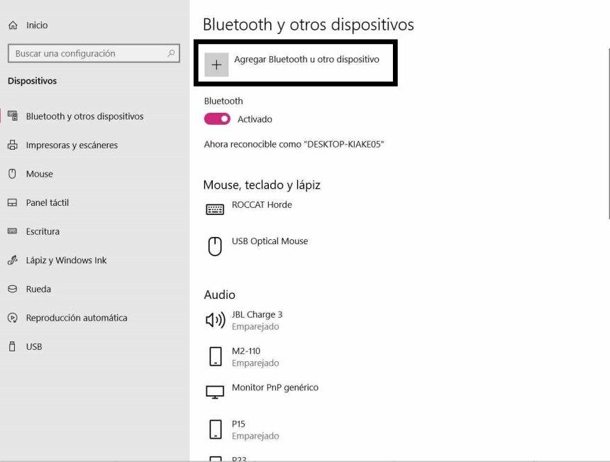 Dispositivos Bluetooth Windows