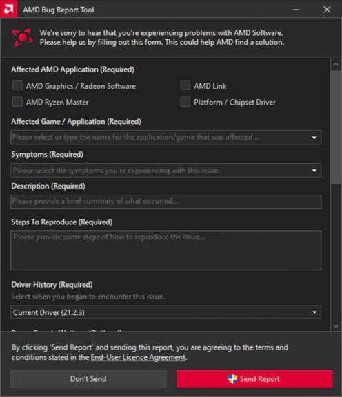 AMD Bug Report Tool