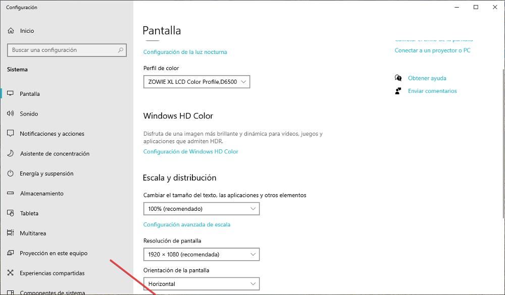 Cambiar resolución Windows