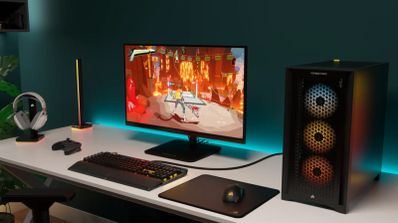 Escritorio con un monitor LCD IPS