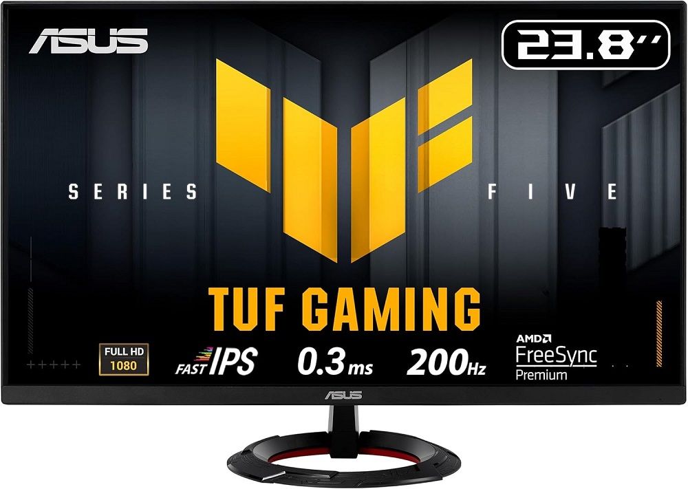 Monitor ASUS TUF Gaming de 23,8 pulgadas con panel Fast IPS de 200Hz y 0.3ms de respuesta.