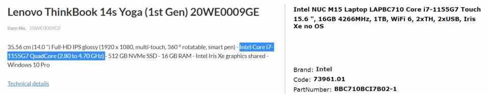 Intel i7-1155G7