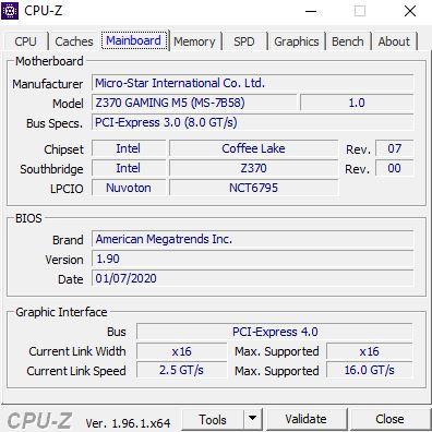 CPU-Z placa base
