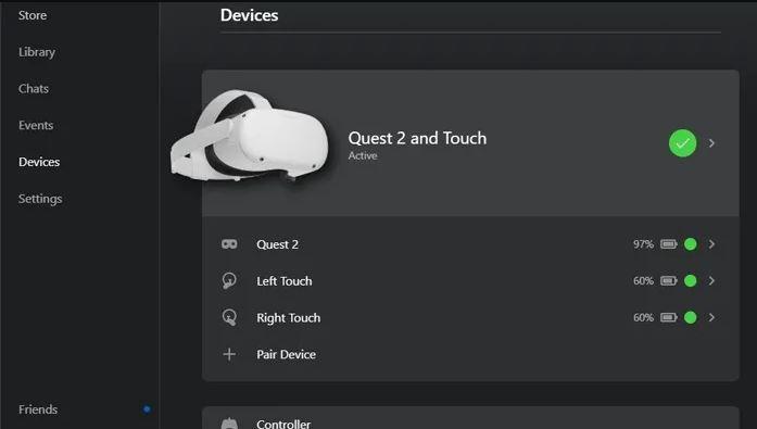 Oculus Quest conectat