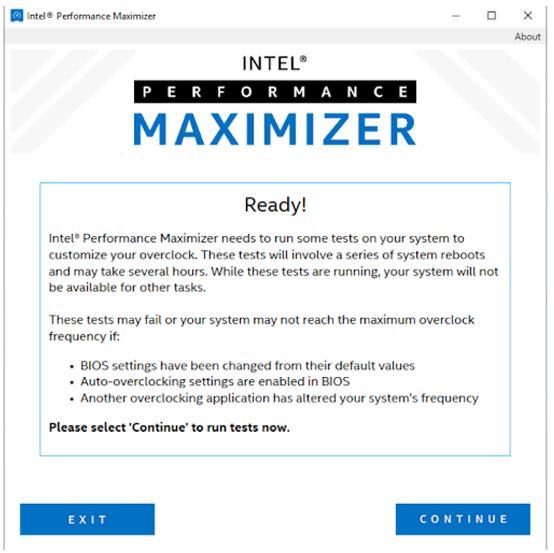 Ejecutar Intel Performance Maximizer