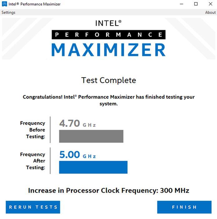 Intel Performance Maximizer resultado